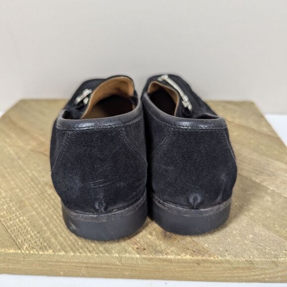 Ferragamo Black Suede Loafers Men’s 7.5 / Women’s 9.5 Designer Italy Logo Hardwa - Picture 8 of 9